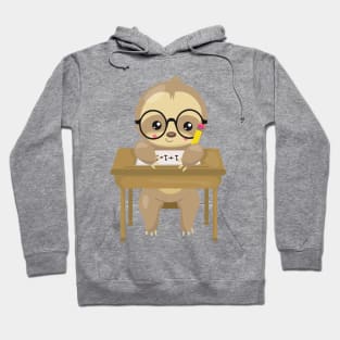 School Sloth, Cute Sloth, Baby Sloth, School Desk Hoodie